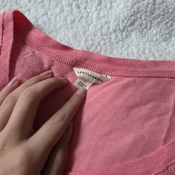 Abercrombie vintage pink quarter sleeve top - Picture 4 of 5